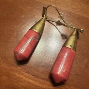 Kendra Scott Freida Earrings with Burnt Sienna Howlite Stones, Gold Tone